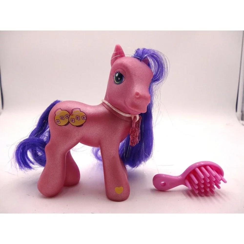 Hasbro's Pink My Little‎ Pony 2002  Kimono Purple Tinsel Hair Charm Necklace Br